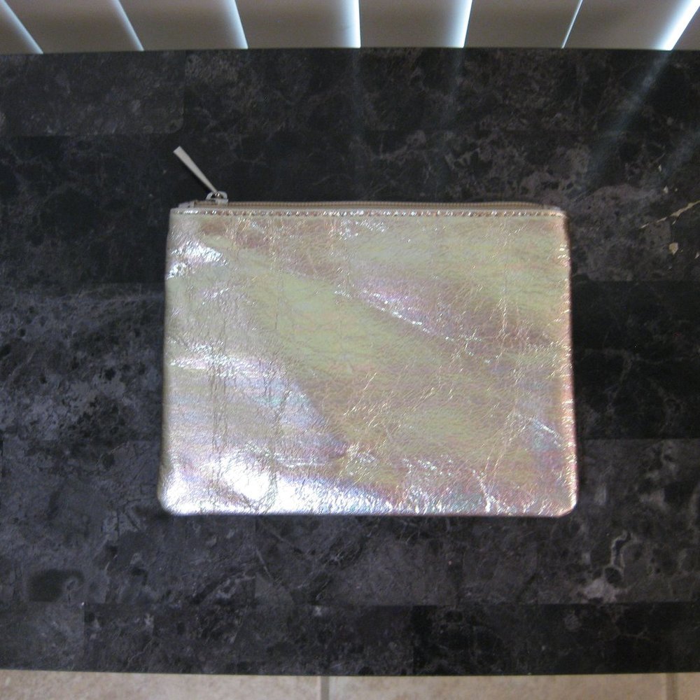 NWOT Express rose gold metallic makeup bag pouch